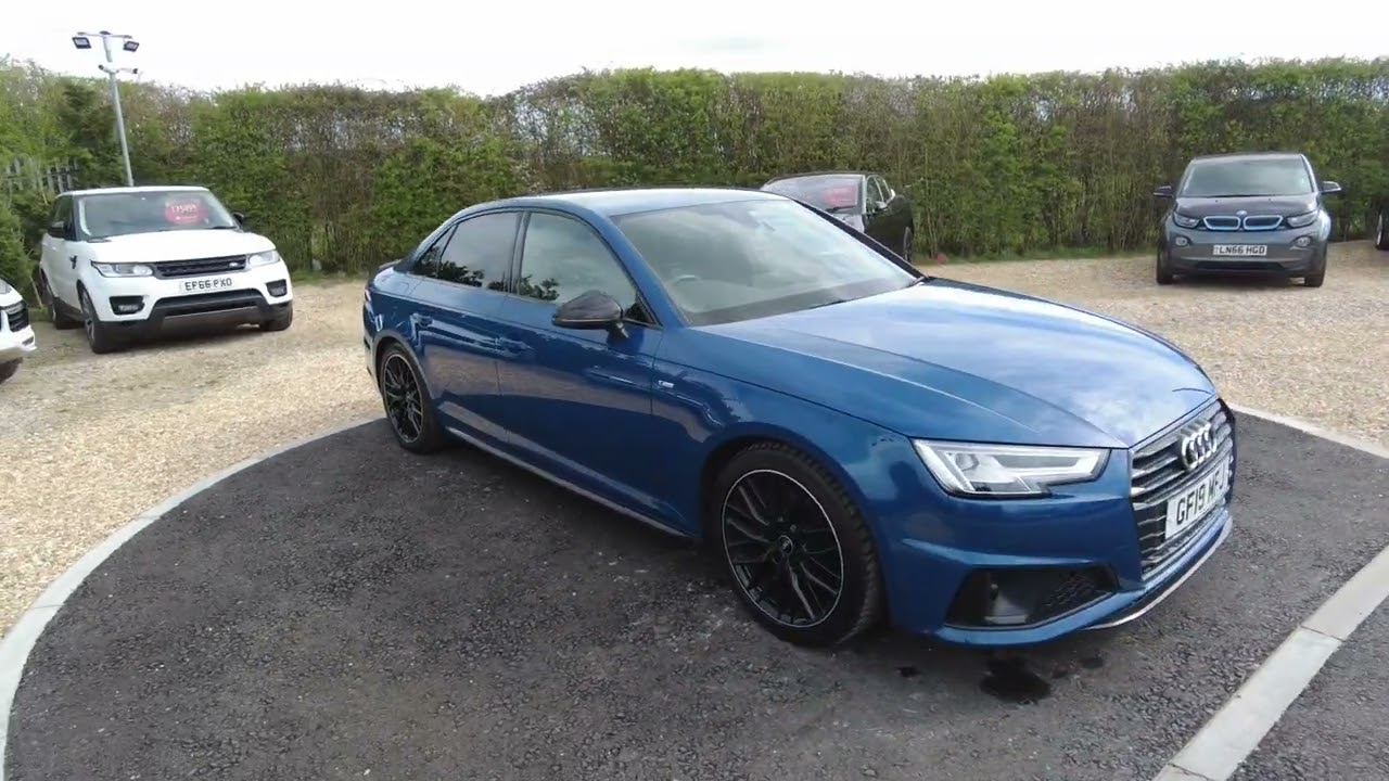 AUDI A4 2.0 LITER TFSI 35 BLACK EDITION SALOON, PETROL AUTO IN A LOVELY Ascari Blue Metallic
