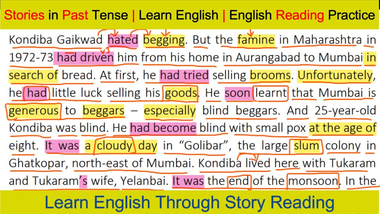Stories to Learn English in Past Tense | Kondiba - A Real Hero | Class 10 English | Story Time