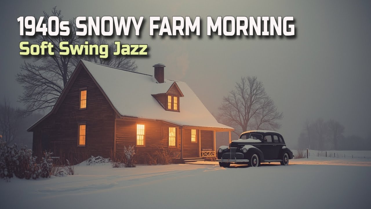 👉 1940s SNOWY FARM MORNING | 1940s SOFT SWING JAZZ