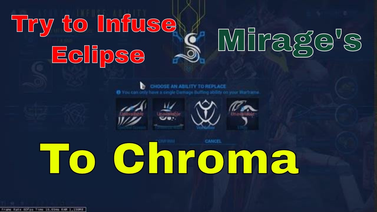 i try to infuse mirage's eclipse to chroma :( | Heart of Deimos | helminth system