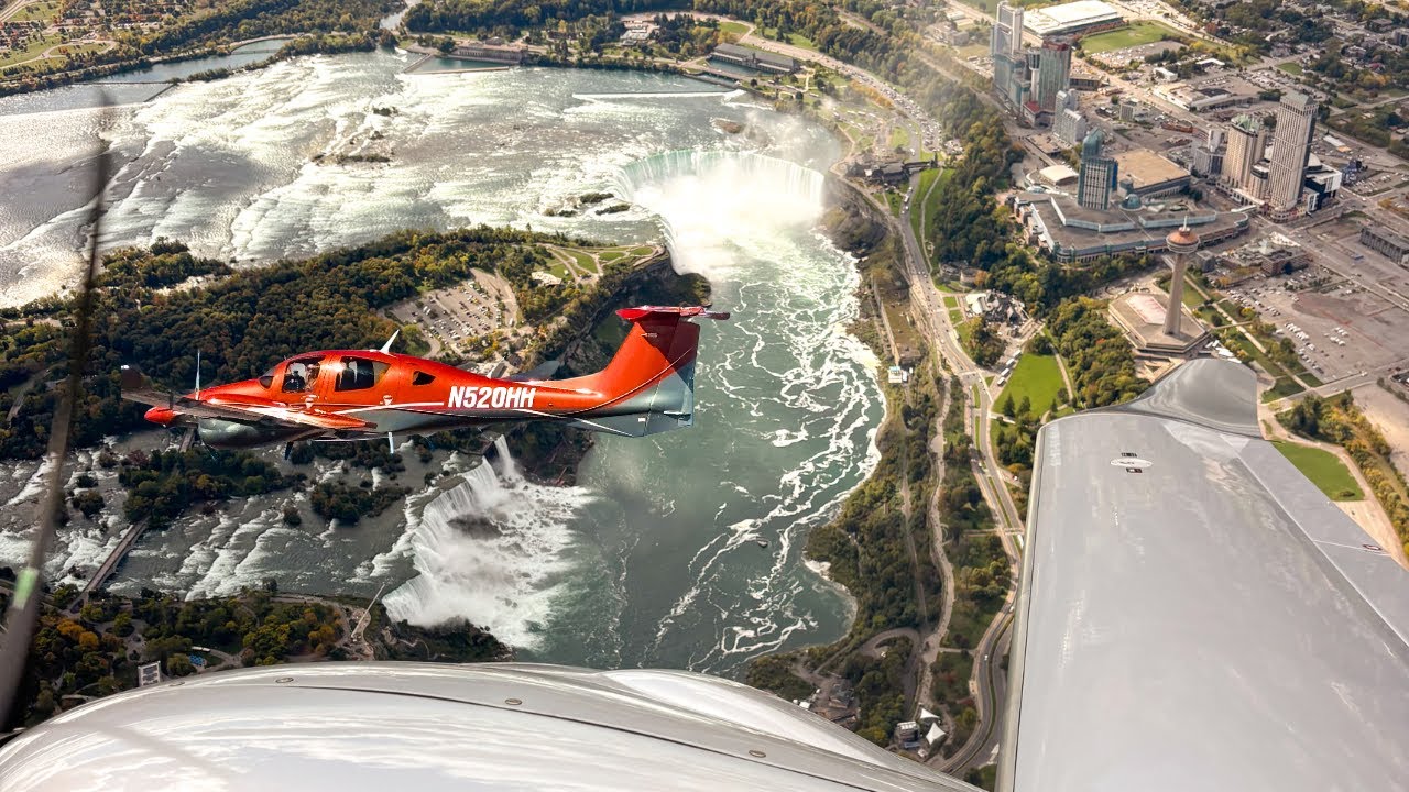 Формирование DA62 над Ниагарским водопадом KBUF - KSUS