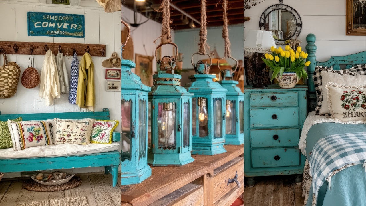 Blue Rustic Decor | Vintage Charming Farmhouse Style #2