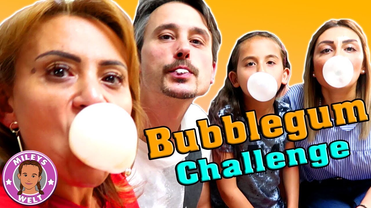 Kaugummi BUBBLEGUM CHALLENGE - wer schafft die größte Blase ??? | Mileys Welt