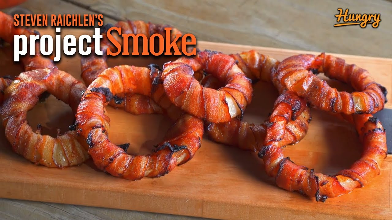 Bacon Covered Onion Rings Recipe | Steven Raichlen's Project Smoke