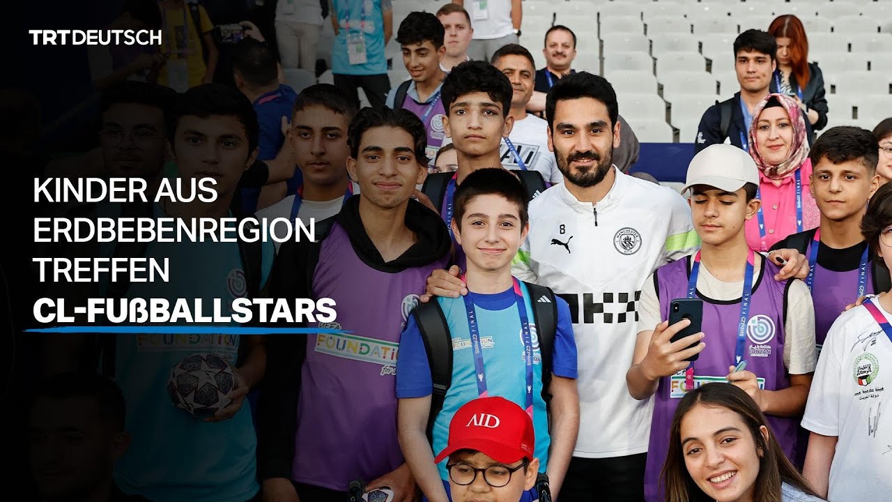 Kinder aus Erdbebenregion treffen CL-Fu&szlig;ballstars