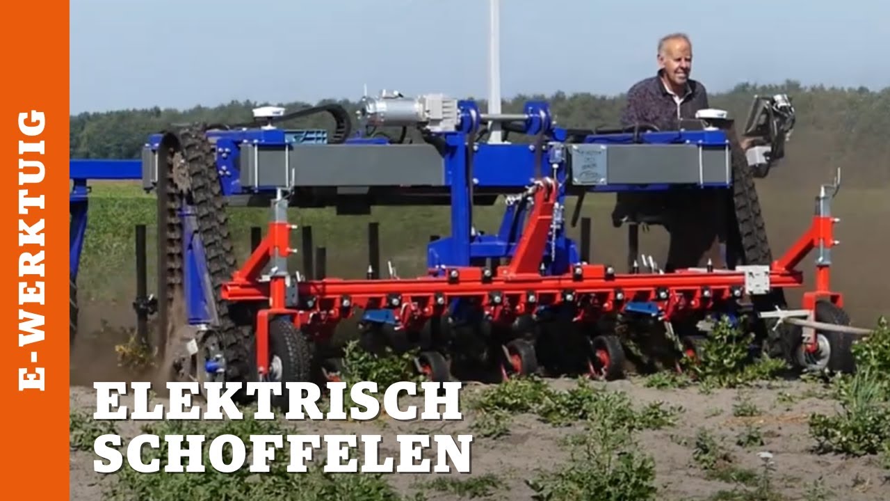 Schoffelen met elektrische werktuigendrager
