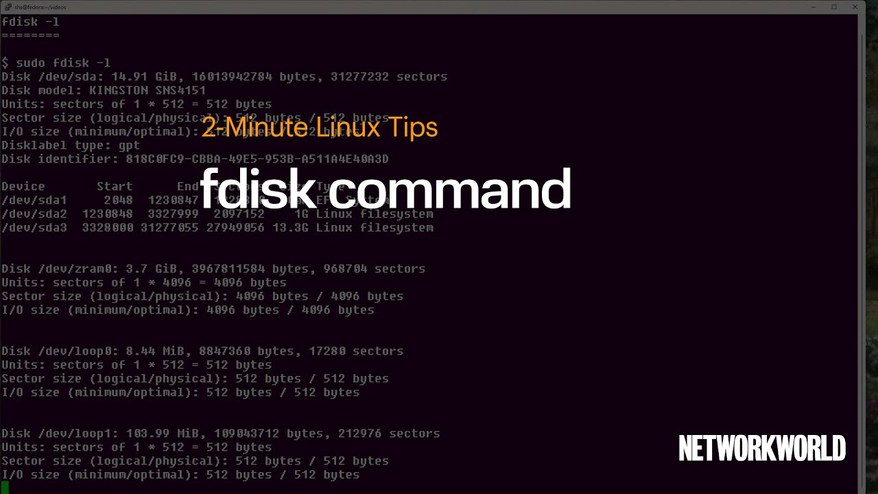 How to use the fdisk command
