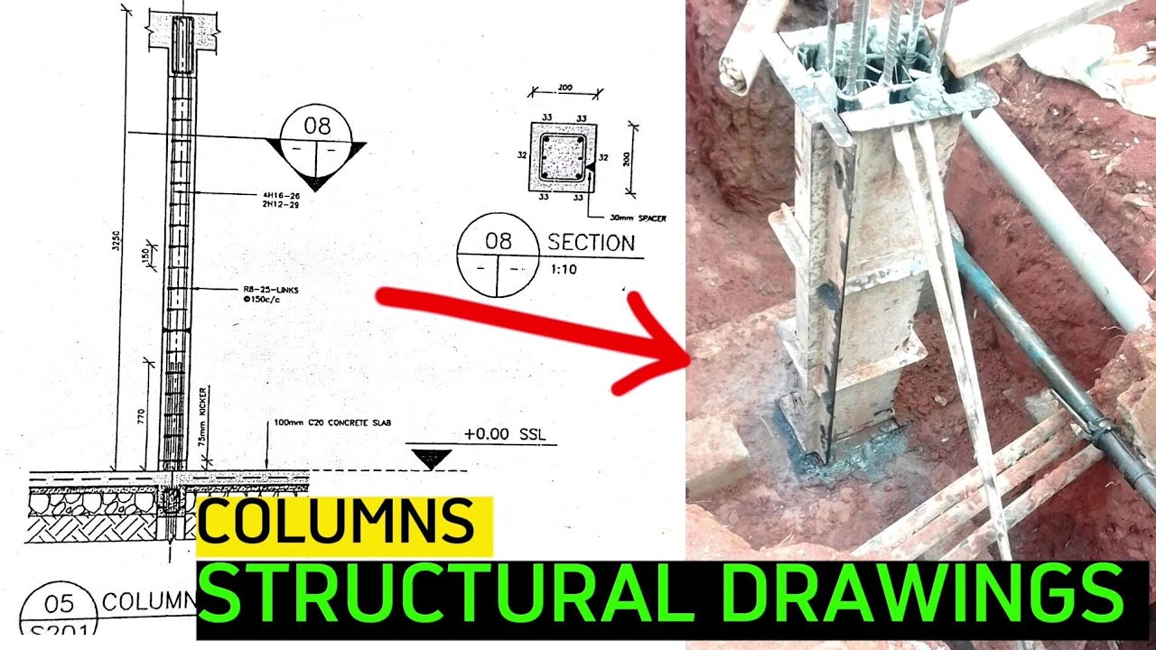 Как читать чертежи колонн — пошаговое руководство