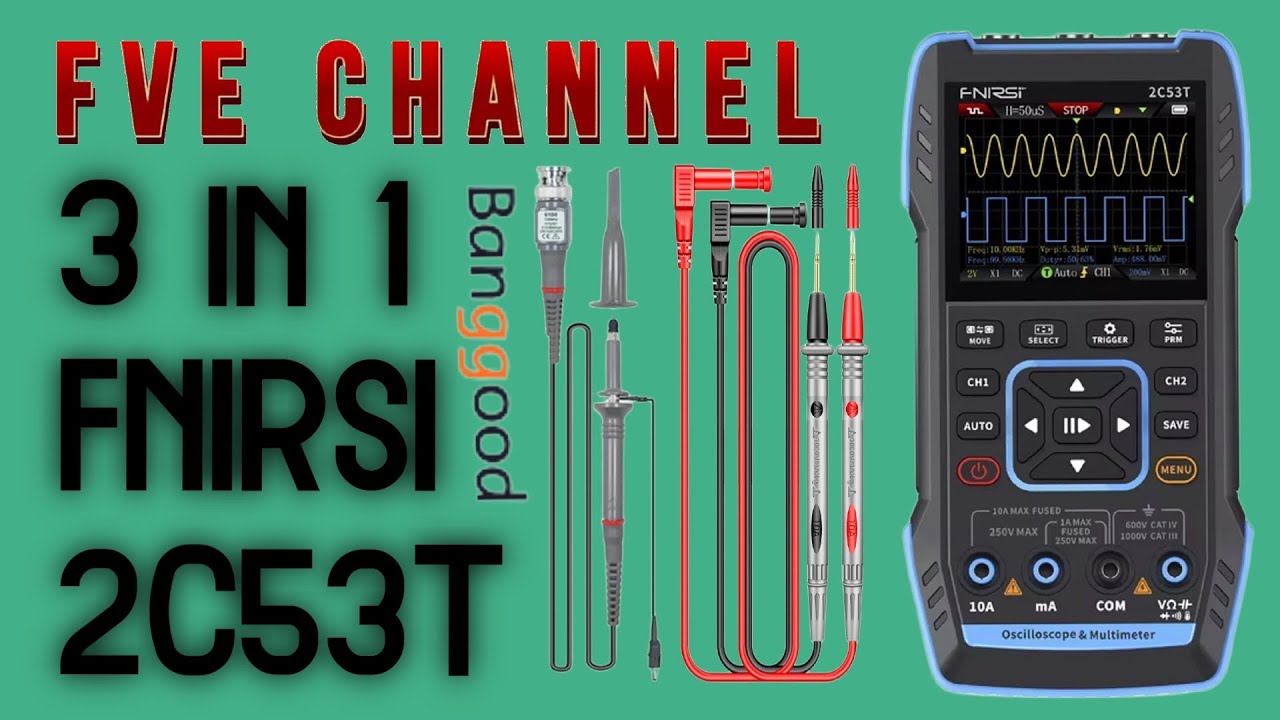 FNIRSI 2C53T 50MHz Dual Oscilloscope, Signal Generator & Multimeter
