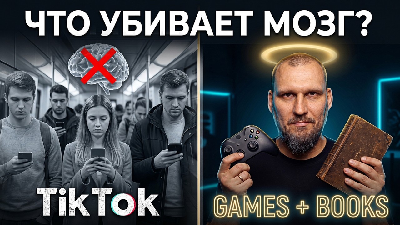Книги vs Фильмы vs Игры: что лучше развивает мозг (и почему TikTok убивает его быстро)