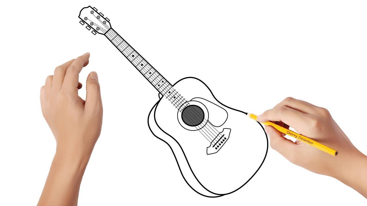Como desenhar um violão