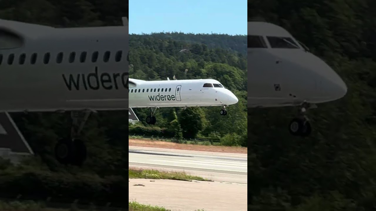 Who loves turboprop airplanes? ❤ Wider&oslash;e Dash 8 Q400 ✈ #airplane #aviation #flight #landing #shorts