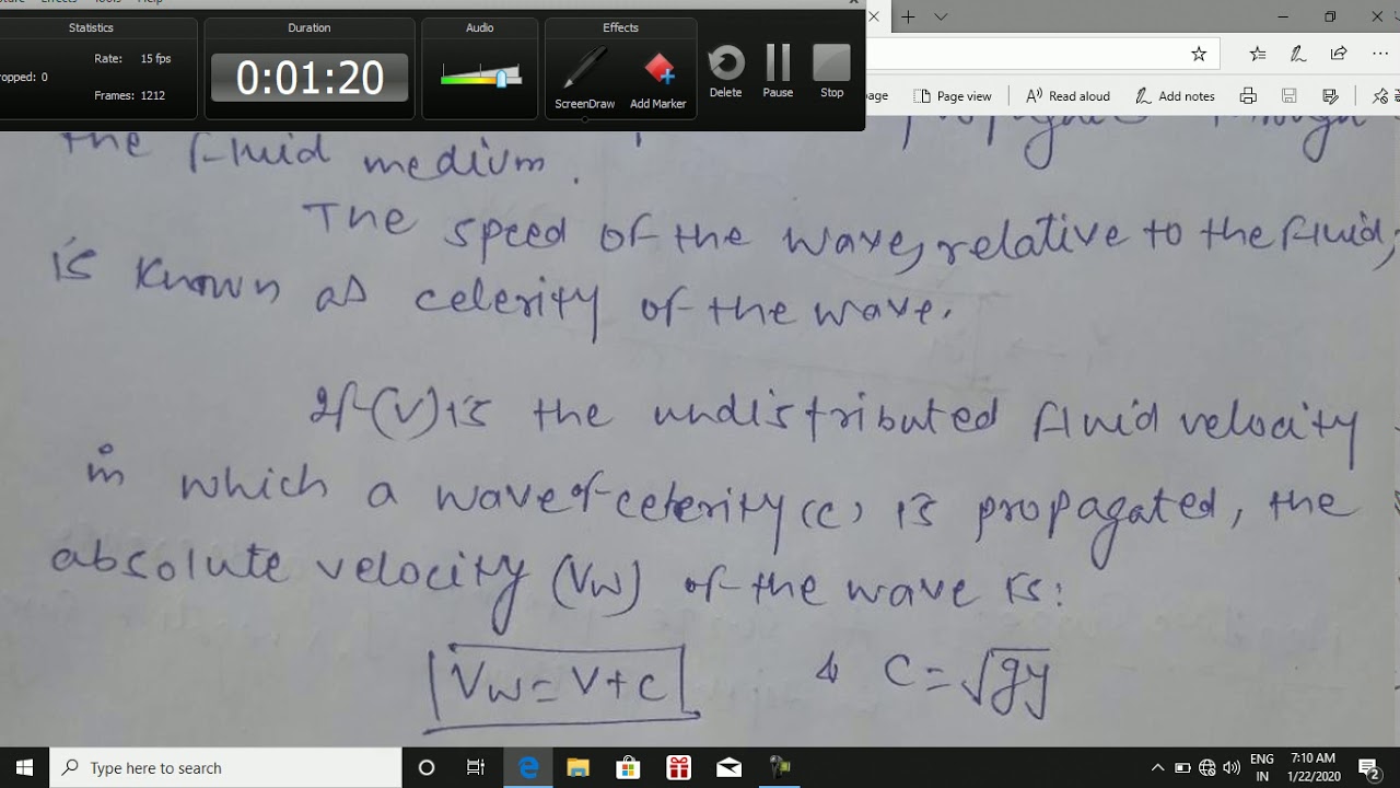 Celerity of Wave