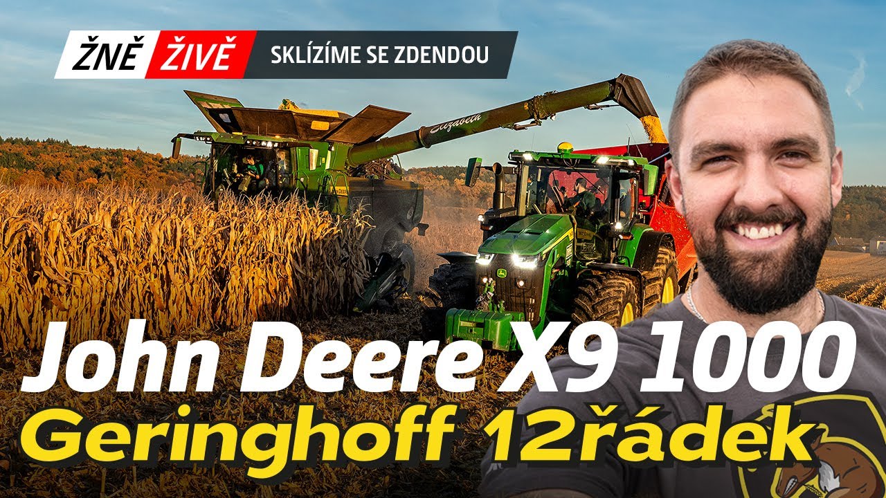 ŽNĚ ŽIVĚ 2023: Sklízíme se Zdendou | John Deere X9 1000 + Geringhoff 12řádek