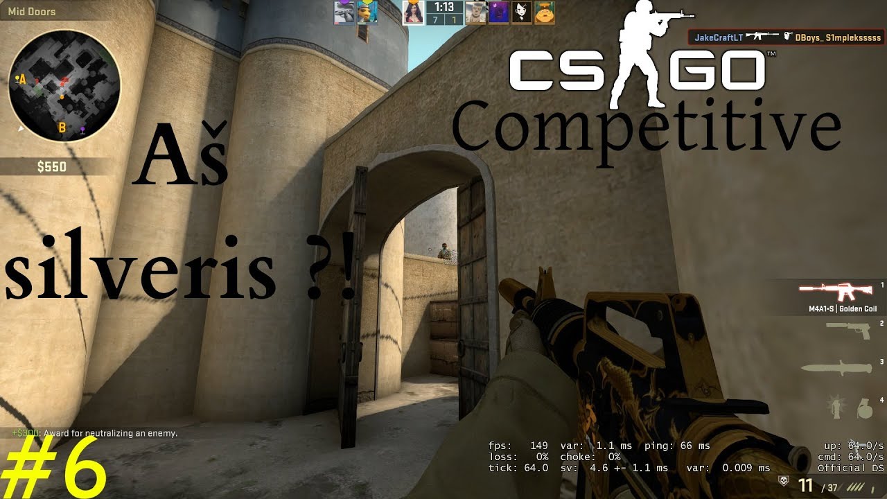 Counter Strike Global Offensive {CS:GO} Competitive #6 AŠ SILVERIS?!