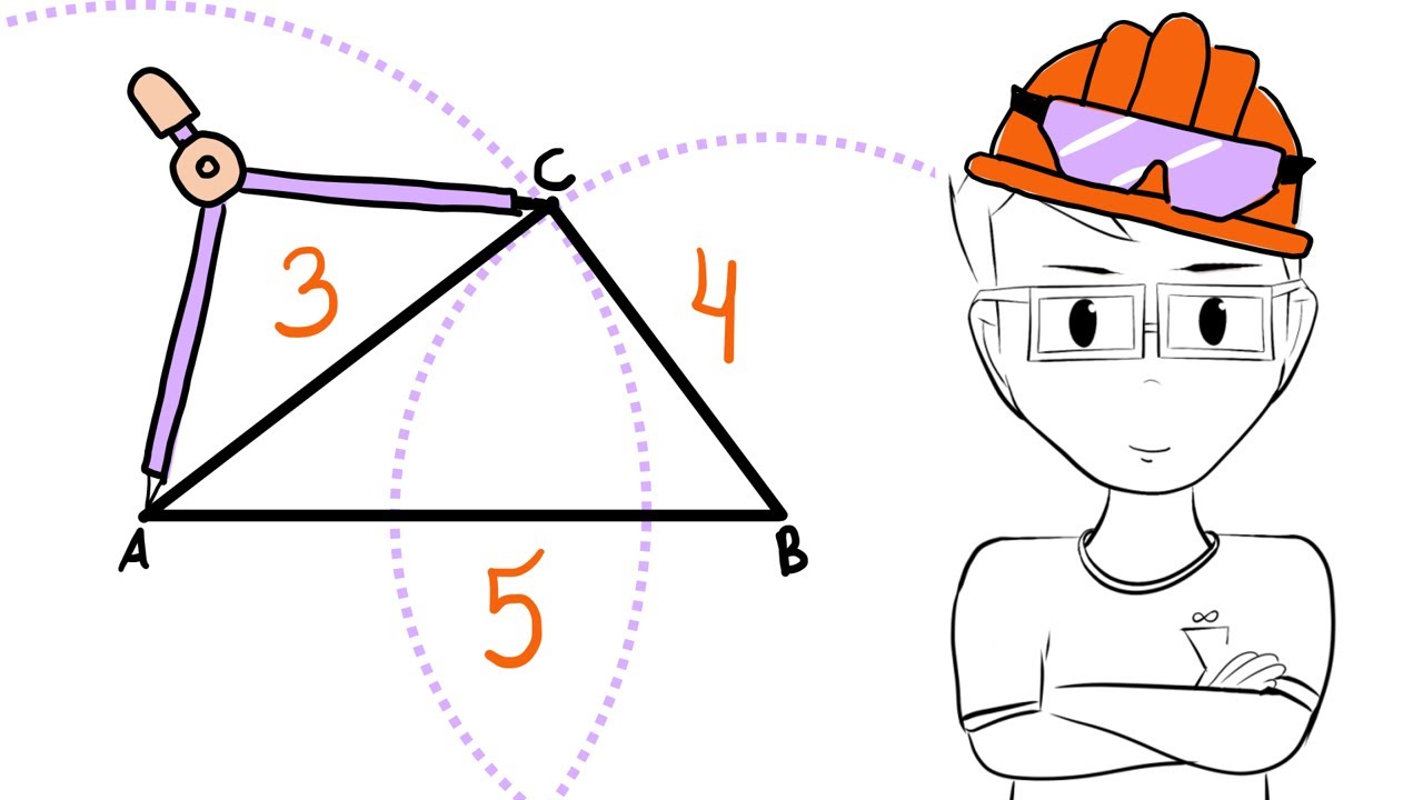 Como desenhar um triângulo com as medidas dos lados (régua e compasso)