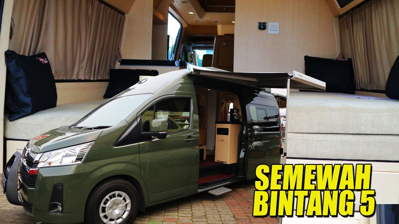 MOTORHOME HIACE PREMIO, DIBUAT LENGKAP DENGAN TOILET, DAPUR, DAN KARAOKE