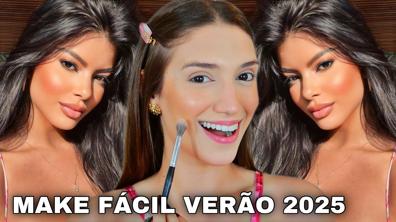 MAKE FÁCIL VERÃO 2025 *USE ESSA MAKE NA PRAIA* MAQUIAGEM COM PROTETOR SOLAR *tutorial completo*
