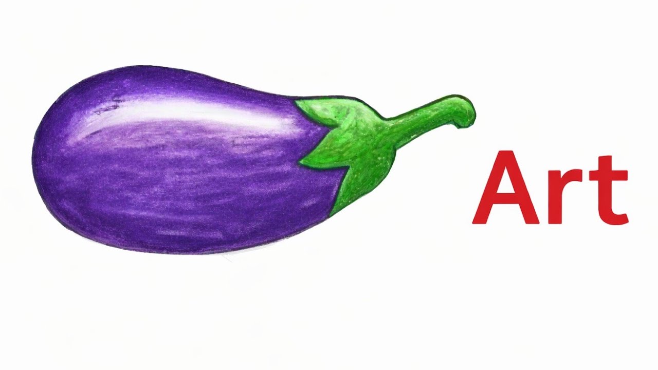 How to Draw Easy step by step Brinjal
