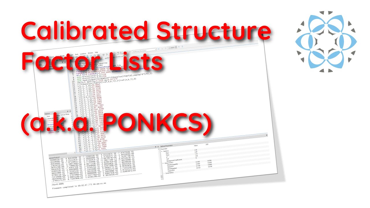 Калиброванные списки структурных факторов (также известные как PONKCS) в Profex