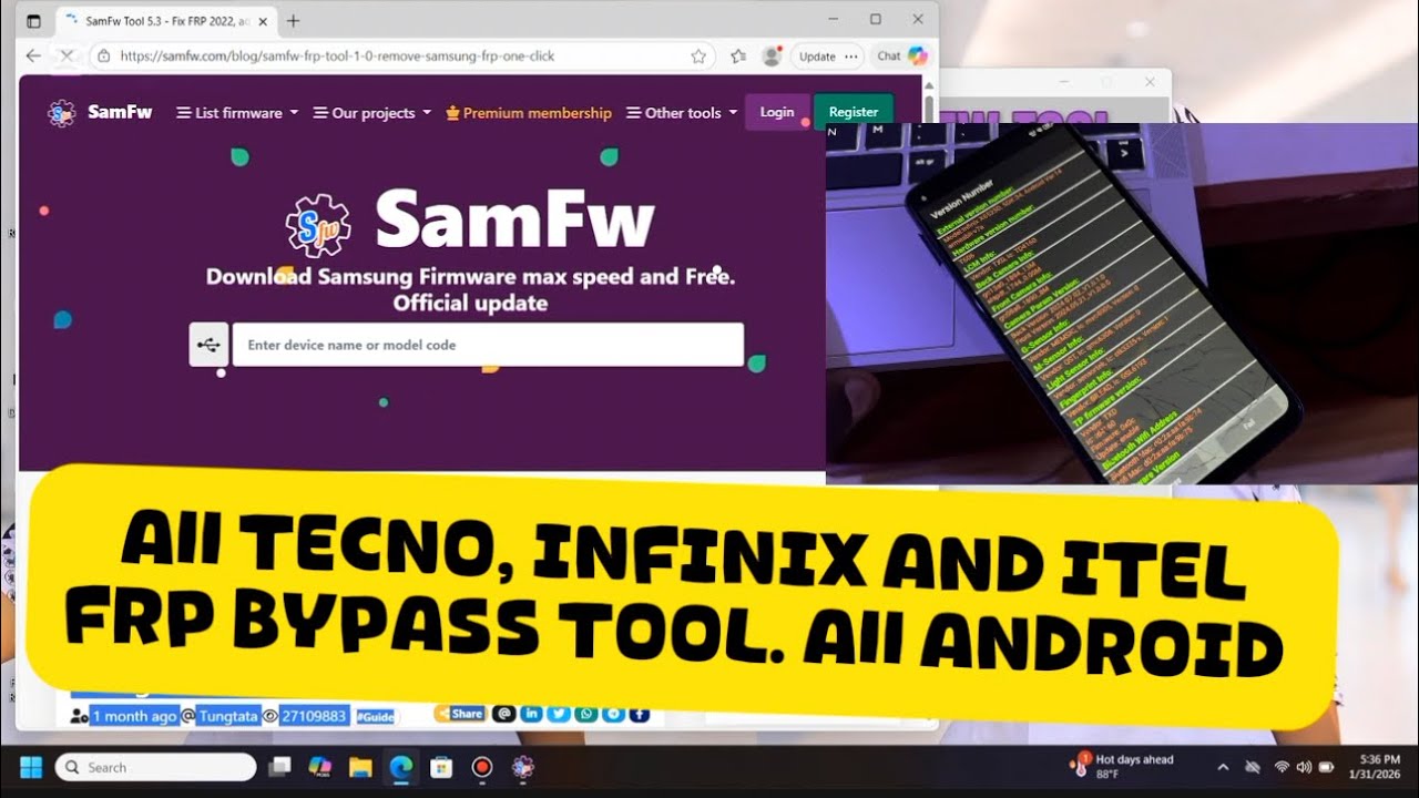 Free Tool: Tecno BG6m, KLM4, BG6, Itel a60, a70 all Frp bypass with one click. Samfw tool