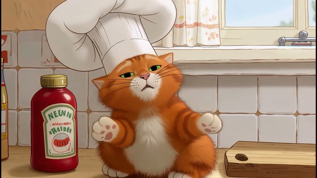 "Noodle Chaos! 🐱🍜 When the Pasta Starts to Dance | AI Funny Cat"