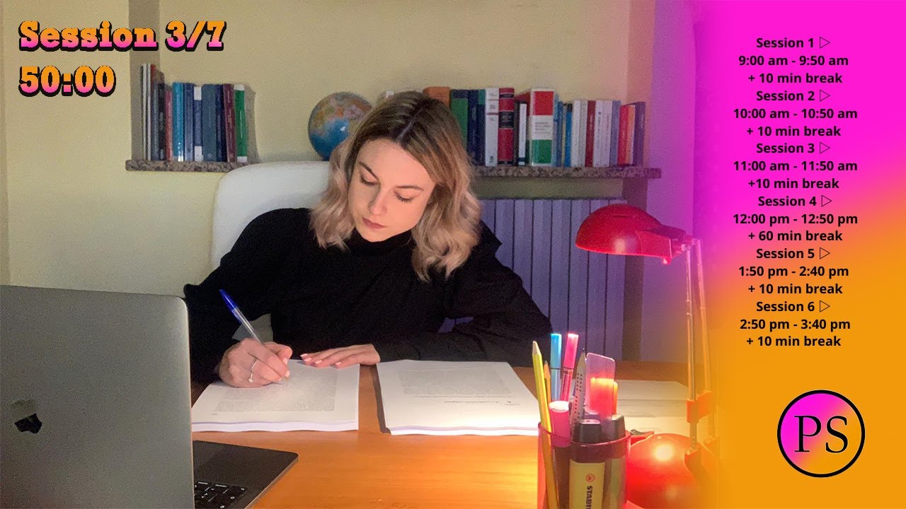 6 HOUR STUDY WITH ME IN REAL TIME Pomodoro 50/10 (background noises) 🍏 Build a good habit challenge