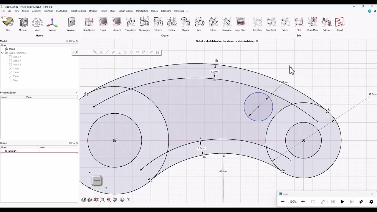 TUTORIAL SKETCH ALTAIR INSPIRE 5 TANGENCIAS