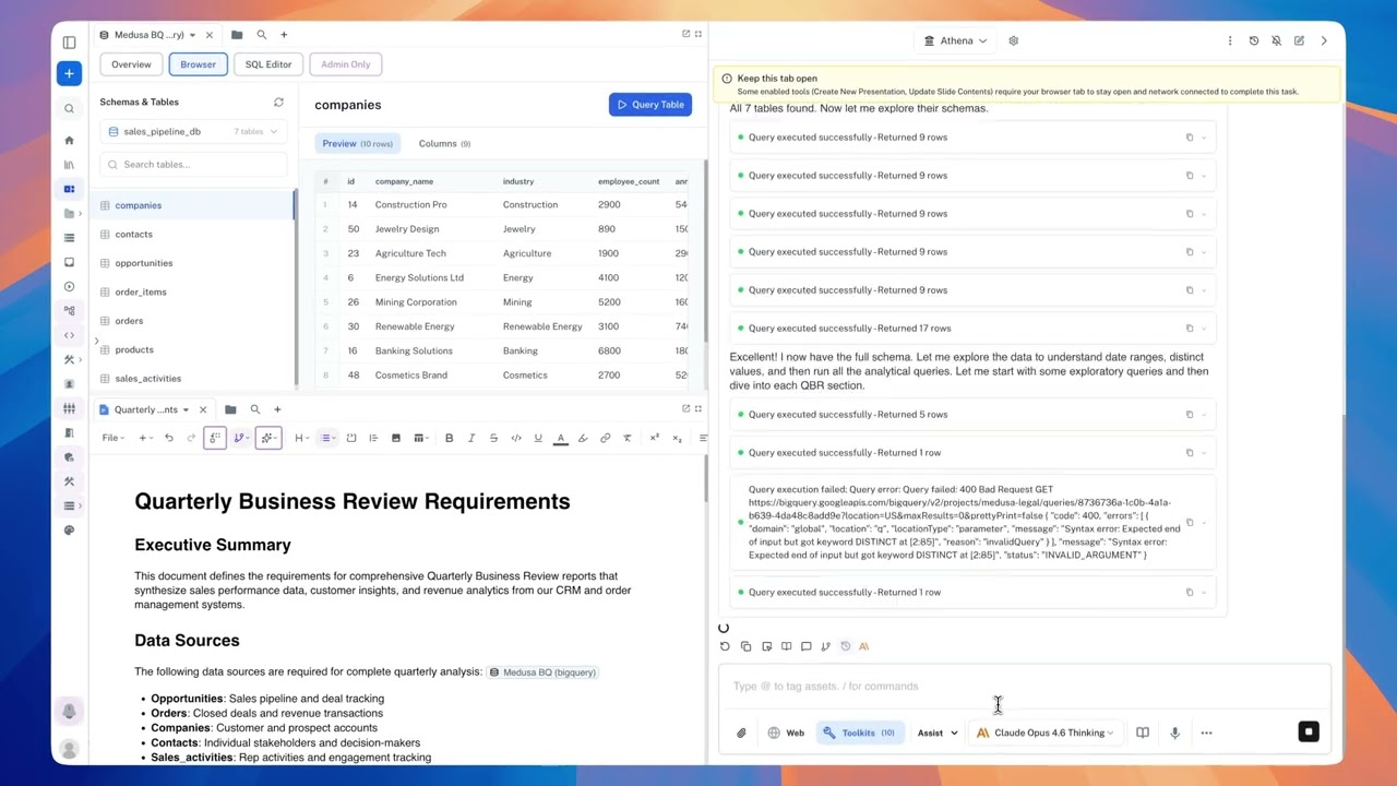 Work with BigQuery inside Athena