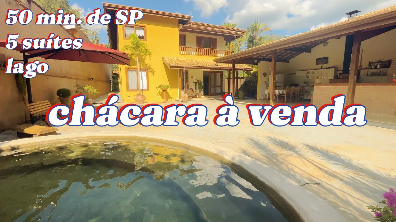 112 - CHÁCARA À VENDA (EXCLUSIVIDADE) LAGO 5 SUÍTES 50 MINUTOS DE SP POMAR INTERNET PERTO DO CENTRO