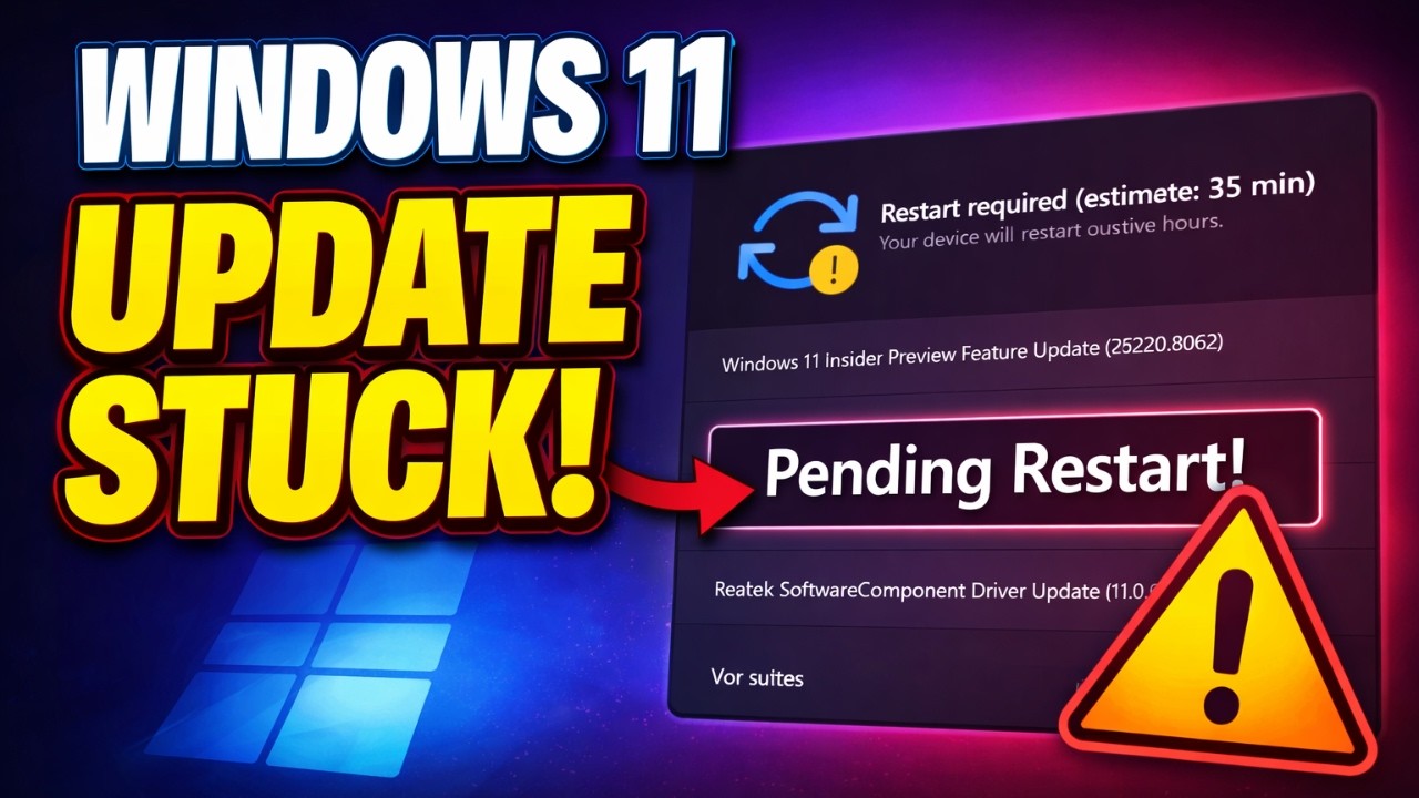 Windows 11 Update Pending Restart Loop Fix | Insider Preview 26220.8062 Not Installing