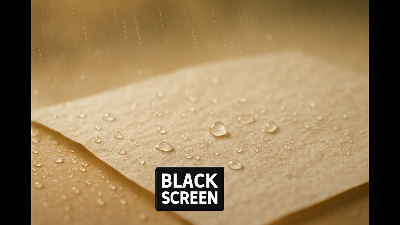 ASMR Rain on Paper – Lluvia/Chuva/Pluie sur Papier – 紙の雨（黒画面）