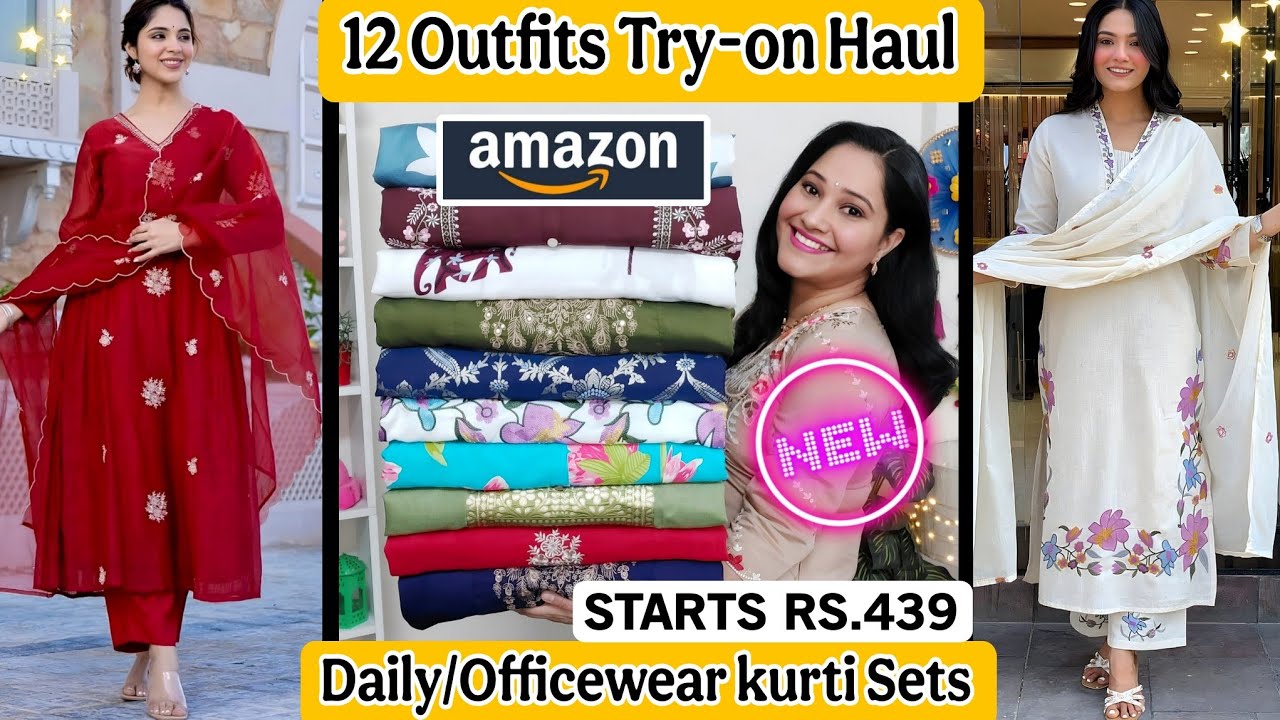 Amazon 12 Best Kurti Sets For Daily/Officewear👌STARTS RS.439✨️Amazon kurti Set haul✨️Amazon haul
