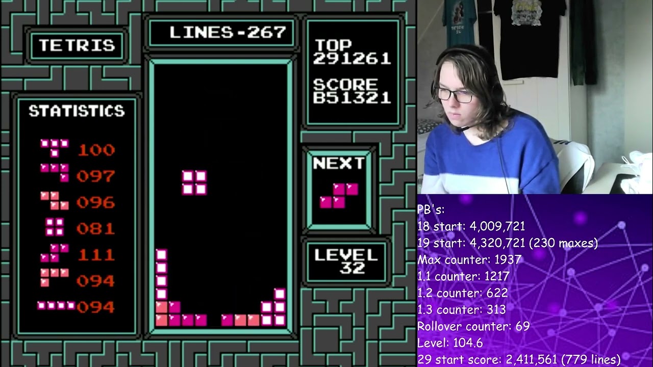 My first TRIPLE ROLLOVER!! - NES Tetris