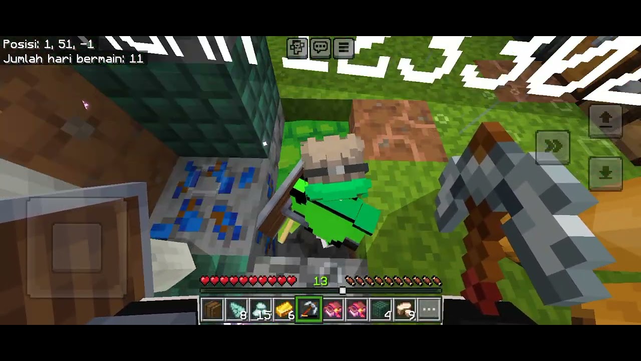 Hanif dan jiwana bermain Minecraft skyblock