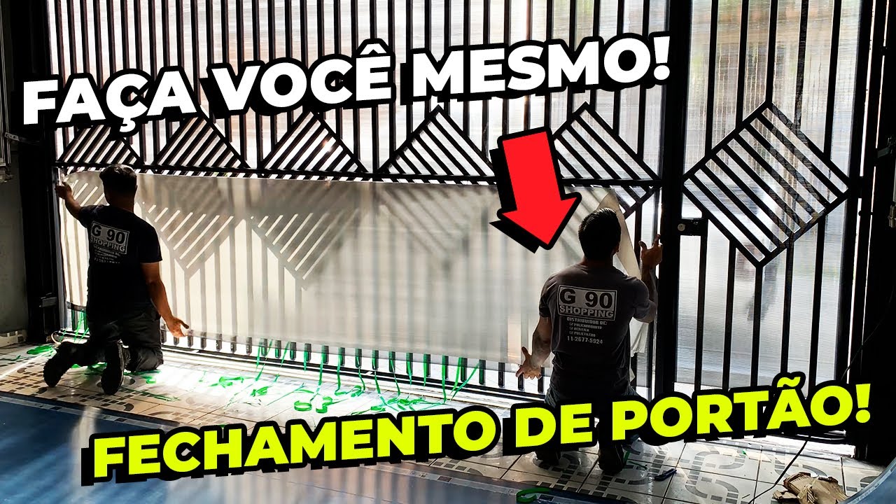 APRENDA A FAZER O FECHAMENTO DO SEU PORTÃO! Portão preto e Policarbonato Alveolar Fumê! G90 SHOPPING
