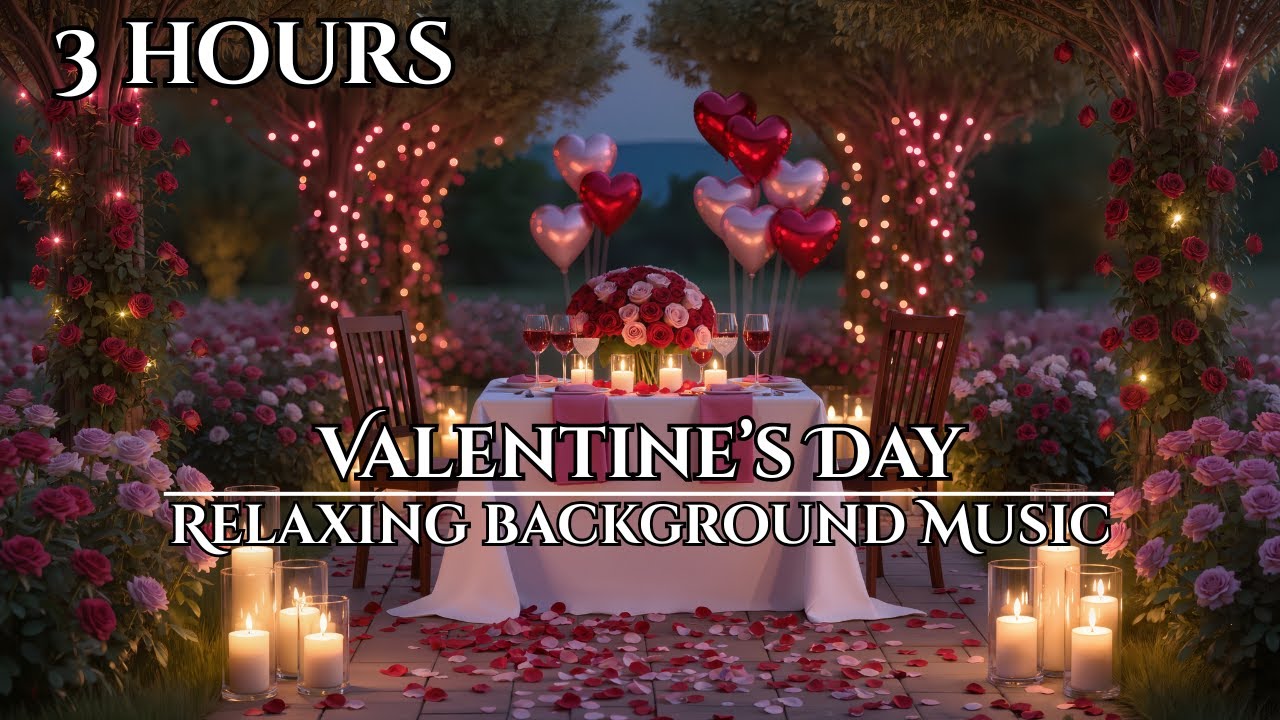 💕3 Hour Happy Valentines Day Dinner for Two Romantic Relaxing Music