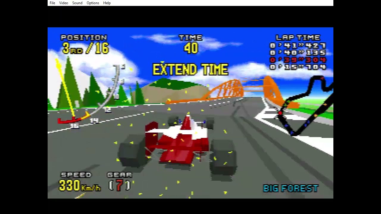 just under four minutes of doing fairly well at virtua racing deluxe