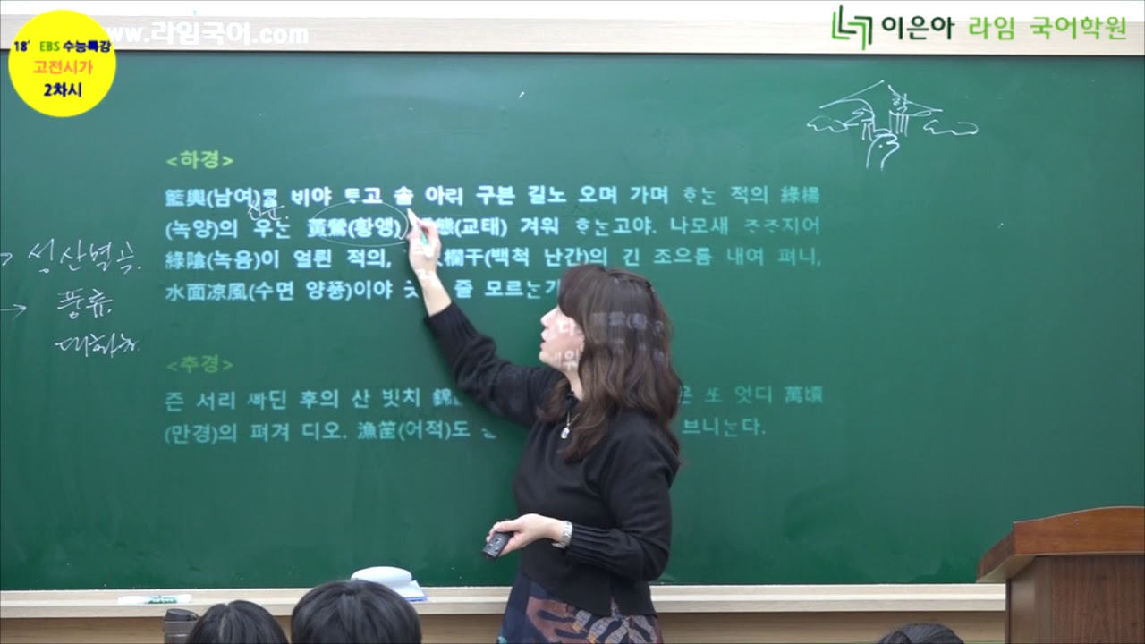 이은아 라임 국어학원 - 2018 수능특강- 면앙정가 전문 (고3 수업)