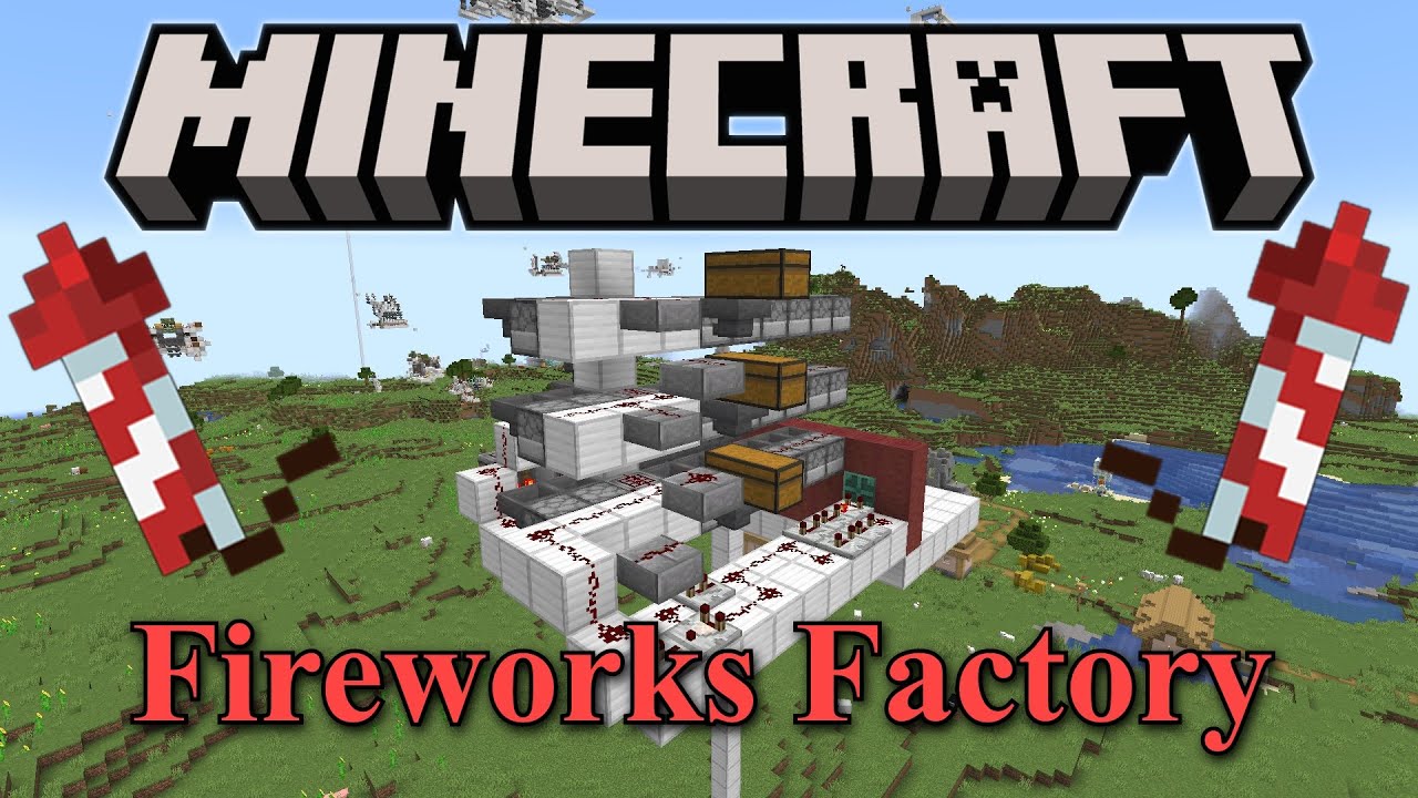 Minecraft: Fireworks Factory & Launcher! [Tutorial]