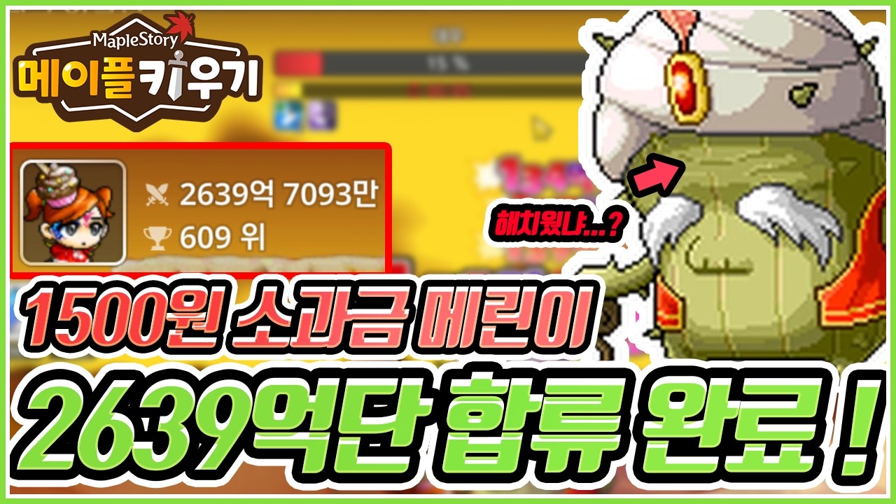 [메이플 키우기] 🍄 131일차 메린이 2639억 돌파!!! 와 이제 성장 진짜 힘든데....?