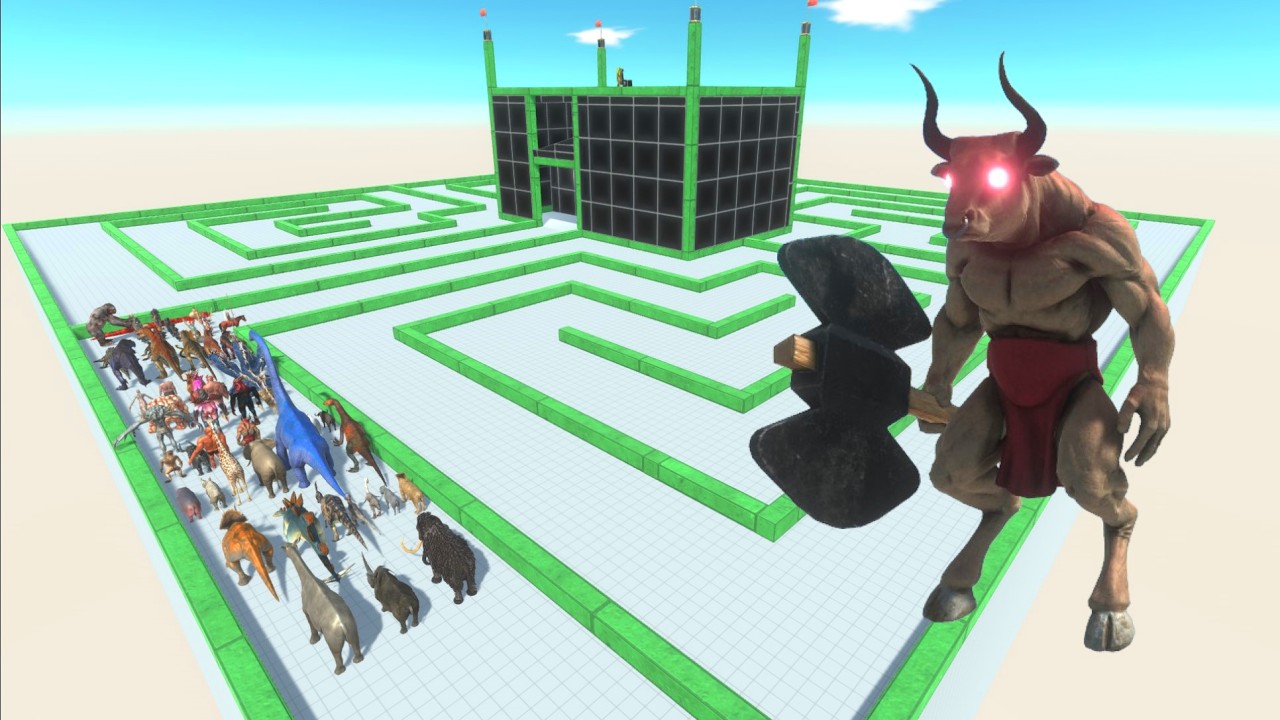 ESCAPE FROM ALIEN MINOTAUR #4 - Animal Revolt Battle Simulator - ARBS