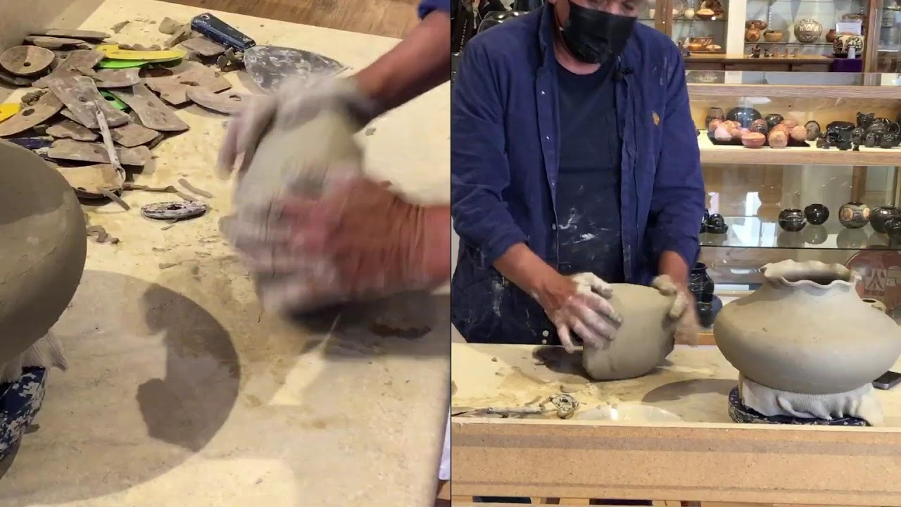 Anderson Peynetsa of Zuni Pueblo pottery making demonstration