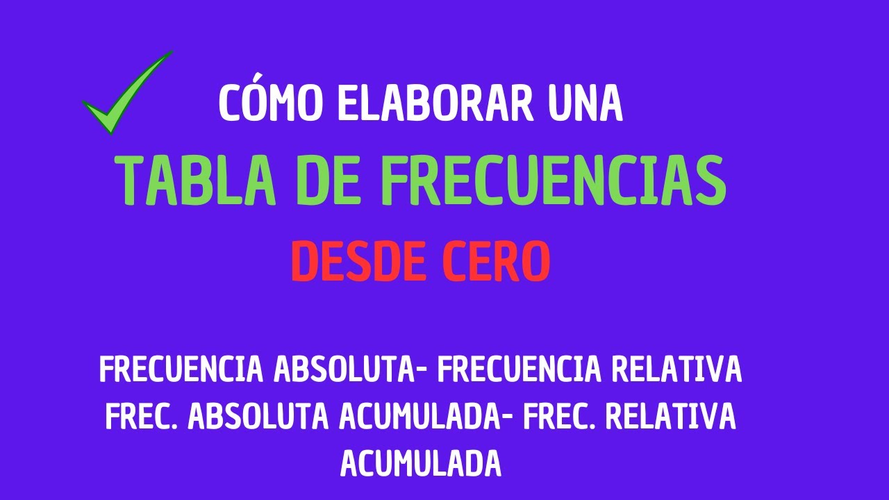 COMO ELABORAR UNA TABLAS DE FRECUENCIAS (Estadística descriptiva)