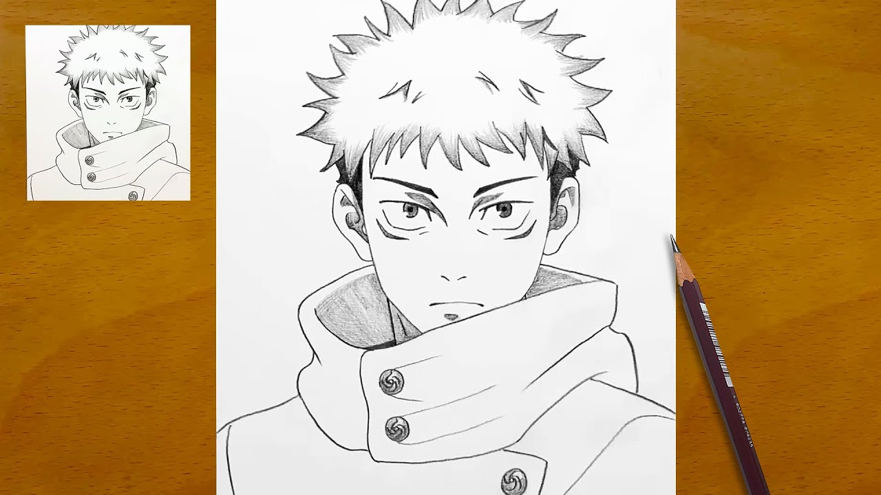 How to Draw Yuji Itadori from Jujutsu Kaisen || Step by Step Pencil Drawing