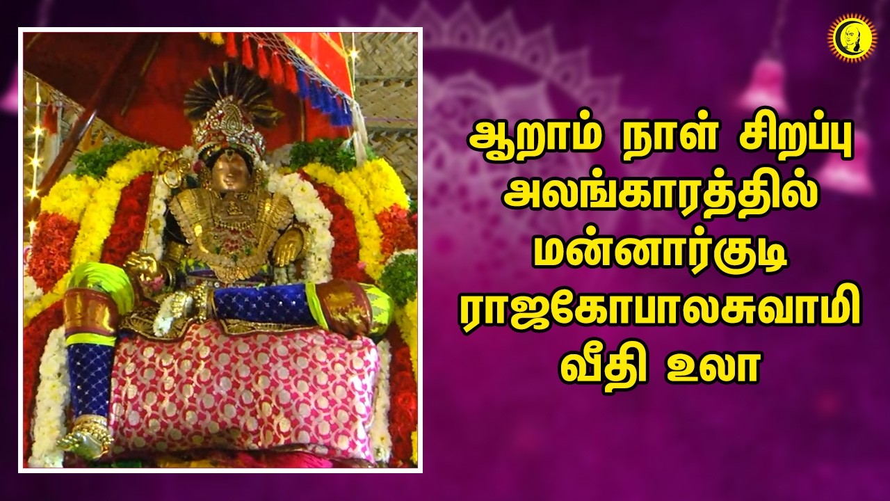 ஆறாம் நாள் சிறப்பு அலங்காரத்தில் மன்னார்குடி ராஜகோபாலசுவாமி வீதி உலா