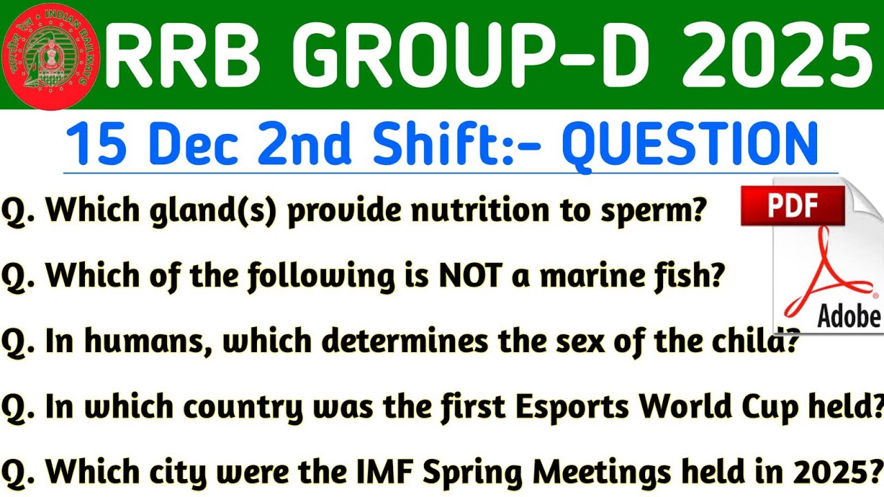 RRB GROUP D 15 DECEMBER 2ND SHIFT | GROUP D ANALYSIS TODAY | RRB GROUP D ANSWER KEY 2025