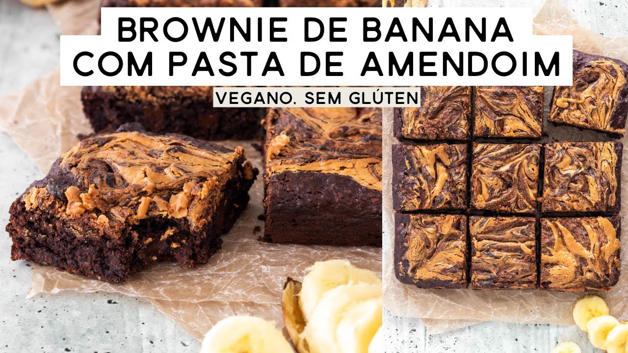 BROWNIE DE BANANA COM PASTA DE AMENDOIM (VEGANO, SEM GLÚTEN) | PLANTTE