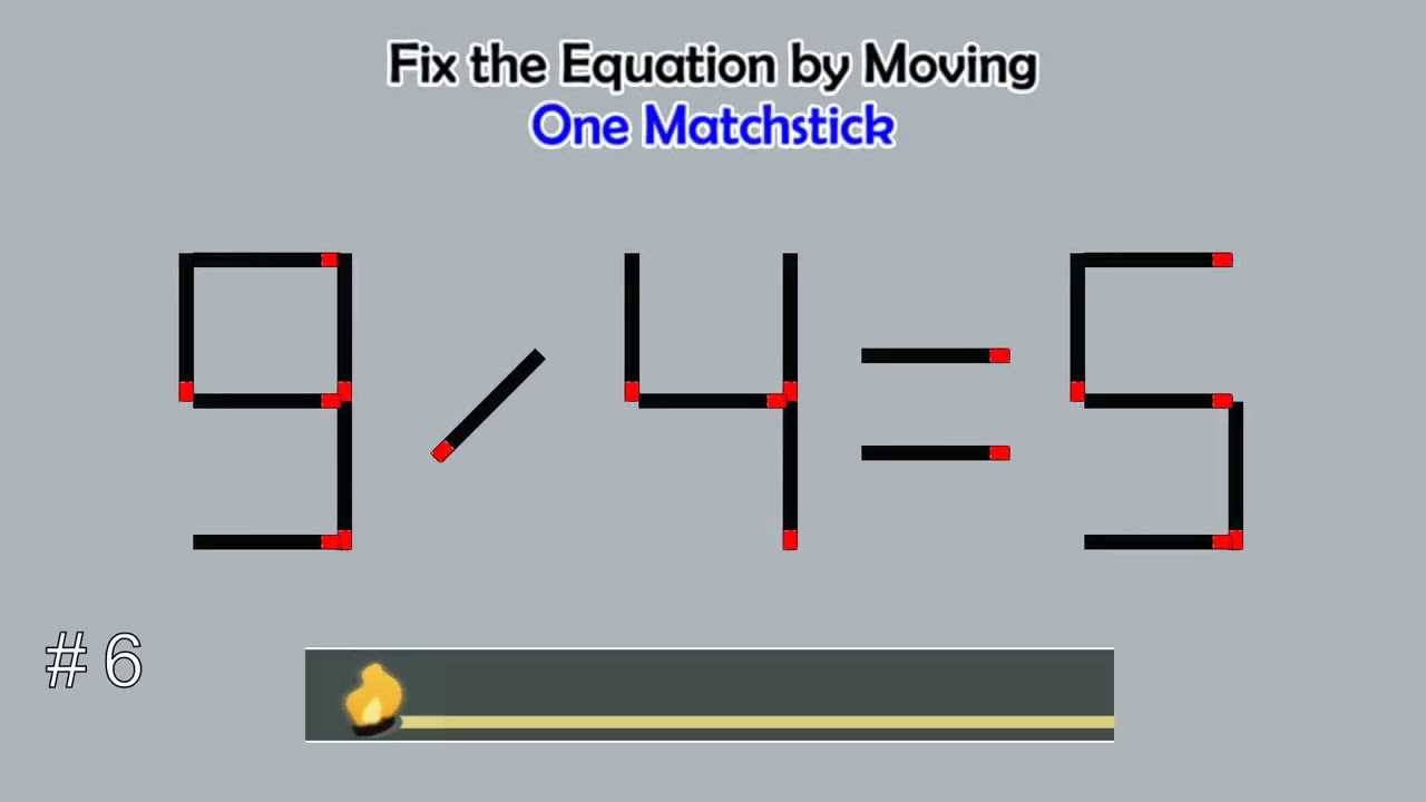 Matchstick Studio #  | Fix the math equation by moving one or two matchsticks |Logic puzzles