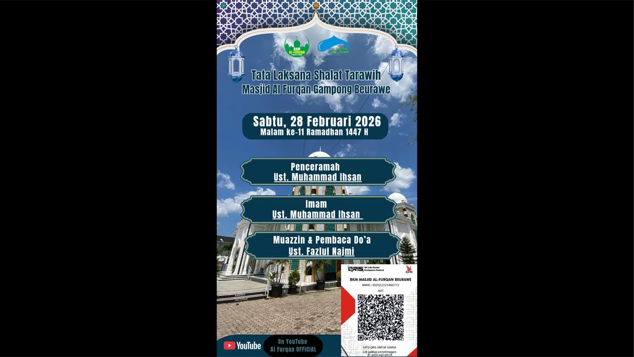 Live ceramah Malam Ramadhan ke 11 Oleh Ust. Muhammad Ihsan